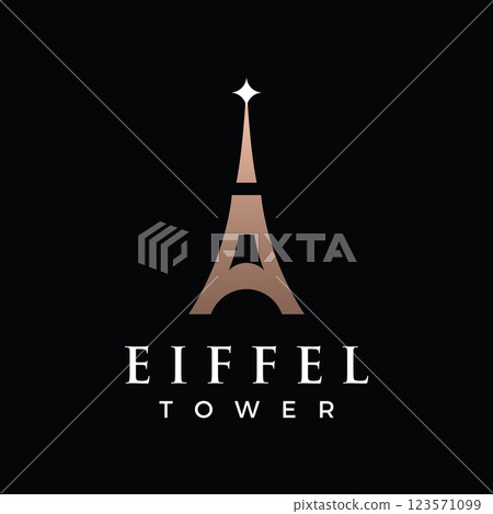French eiffel tower building and high tower Logo template design.With editable vector illustration. French eiffel tower building and high tower Logo template design.With editable vector illustration. 123571099