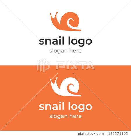 Creative and unique colorful snail and snail shell animal template logo design. 123571195