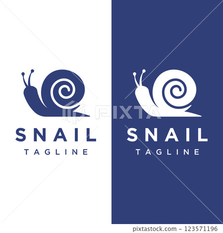 Creative and unique colorful snail and snail shell animal template logo design. 123571196