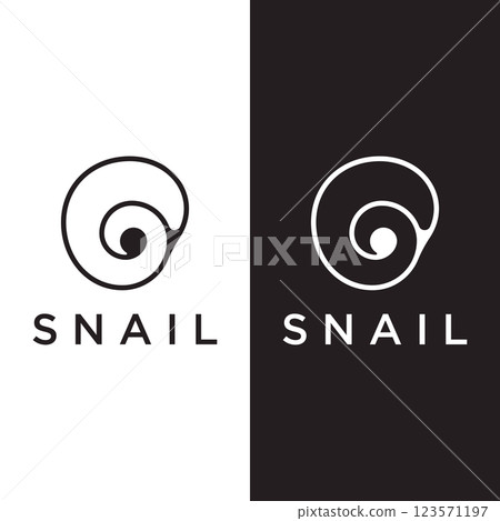 Creative and unique colorful snail and snail shell animal template logo design. 123571197
