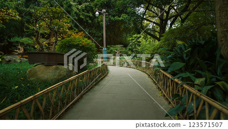 Chengdu, Sichuan, China. Walking Along Path In Park From First Person. Bonsai Trees Along Walking Path In Garden. Garden Area Of Wuhou Memorial Temple. Silence And Peace Chengdu, Sichuan, China. Walking Along Path In Park From First Person. Bonsai Trees Along Walking Path In Garden. Garden Area Of Wuhou Memorial Temple. Silence And Peace 123571507