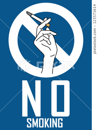 Illustration of a signboard - No Smoking - Illustration of a signboard - No Smoking - 123571614
