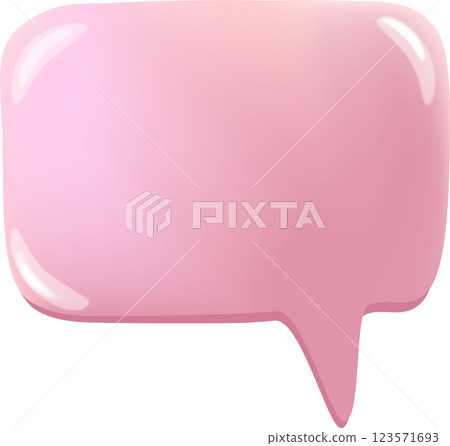 Cute speech bubble with a plump, melted feel 123571693