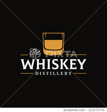 Vintage premium whiskey logotype label with hand lettering. for drinks , rum, pub, company. Vintage premium whiskey logotype label with hand lettering. for drinks , rum, pub, company. 123571735
