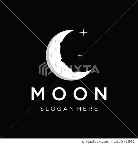 Logo design template crescent and star with modern concept isolated on background. Logo design template crescent and star with modern concept isolated on background. 123571841