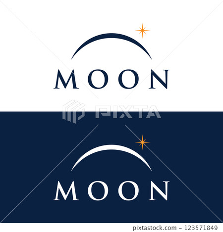 Logo design template crescent and star with modern concept isolated on background. 123571849