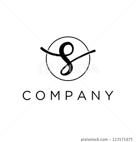 Logo design abstract template initial letter s element with geometry. Modern and minimalist artistic s symbol. 123571875