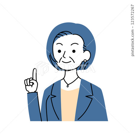 Senior generation business person pointing illustration material Senior generation business person pointing illustration material 123572267