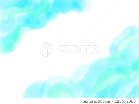 Cool and bright watercolor waves 123572366