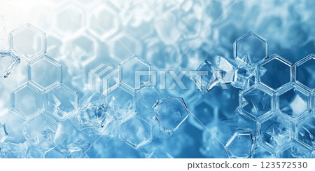 Intricate ice crystal patterns create a stunning display of nature's beauty in a cool, frosty setting Intricate ice crystal patterns create a stunning display of nature's beauty in a cool, frosty setting 123572530