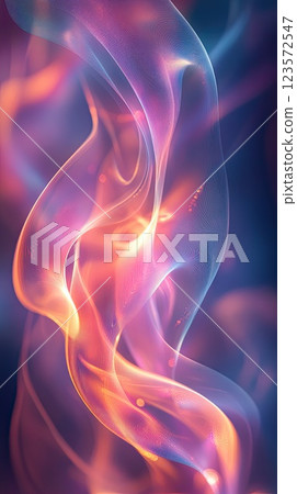 Colorful smoke waves create a mesmerizing display of light and movement in an abstract composition 123572547