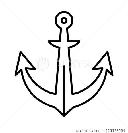 Marine port icon. Outline linear seaport symbol vector. Linear style illustration with editable stroke isolated on white background 123572664