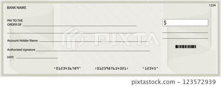 Cheque or coupon cash, guilloche award bill, check or checkbook 123572939