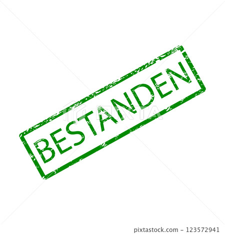 Passed exam or test rubber stamp for school or university college, Germany language Passed exam or test rubber stamp for school or university college, Germany language 123572941