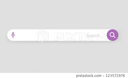 Browser search bar. Web page internet browser button, search box template. Internet search system. Simple element of user interface design. Vector illustration 123572976