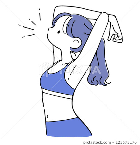 Simple illustration of a woman stretching 123573176