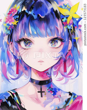 Illustration of a very cool and fashionable woman 123573183