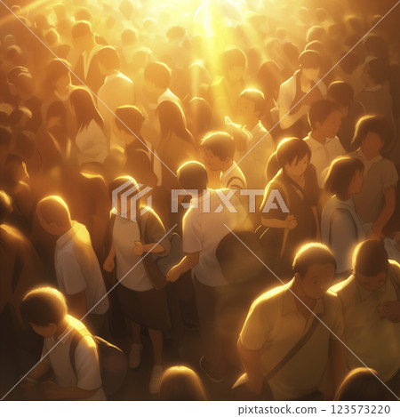 Illustration of people coming and going - Stock Illustration [123573220 ...