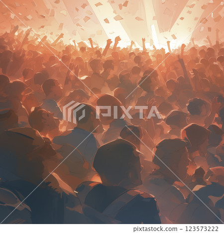 音樂會上人們被感動的插圖 123573222