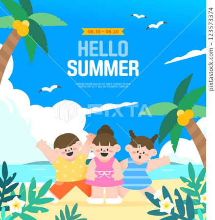 Summer Shopping Discount Event Template 123573374