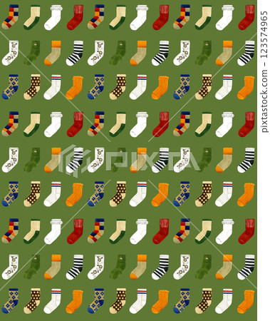 襪子圖案 手繪水彩插圖的襪子圖案 123574965
