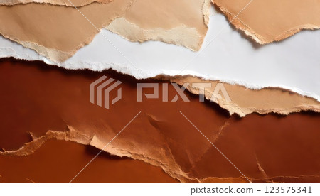 AI Image: Brown and white torn paper texture AI Image: Brown and white torn paper texture 123575341
