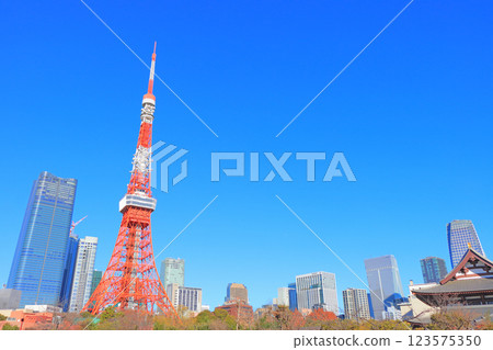 Scenery of Tokyo Tower, Minato-ku, Tokyo Scenery of Tokyo Tower, Minato-ku, Tokyo 123575350