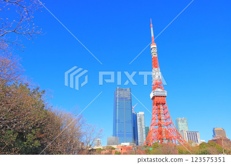 東京都港區東京鐵塔風景 東京都港區東京鐵塔風景 123575351