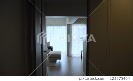 Living room of a newly built apartment Living room of a newly built apartment 123575404