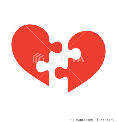 heart puzzle isolated 123575479