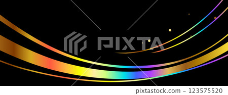 奢華的抽象橫幅黑色和彩虹金 123575520