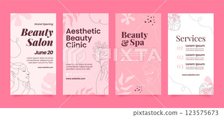 Hand drawn beauty salon template 123575673
