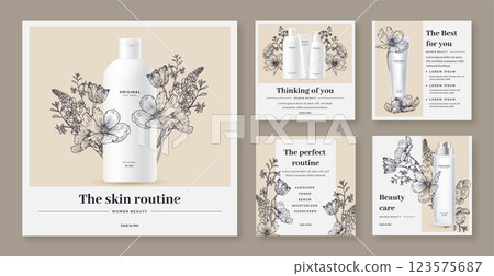 Flat design beauty template Flat design beauty template 123575687