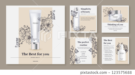 Flat design beauty template Flat design beauty template 123575688