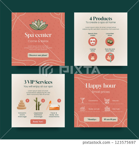 Flat design spa instagram post Flat design spa instagram post 123575697
