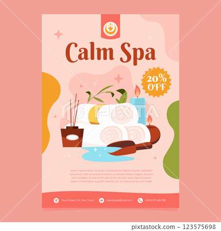 Hand drawn spa poster template 123575698