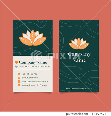 Flat design spa business card template Flat design spa business card template 123575712