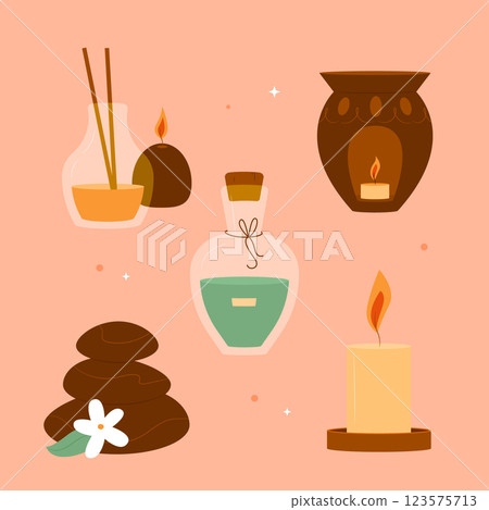 Hand drawn spa elements Hand drawn spa elements 123575713