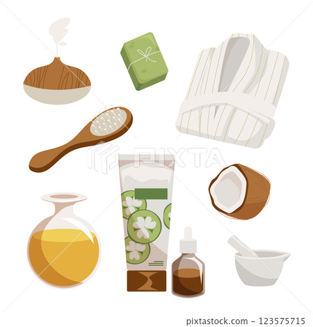 Hand drawn spa elements 123575715