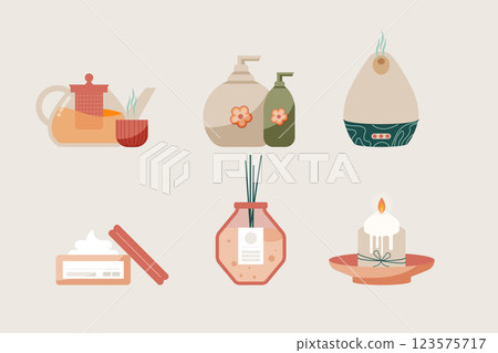Flat design spa elements 123575717