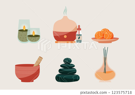 Flat design spa elements Flat design spa elements 123575718