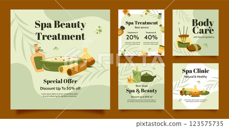 Hand drawn wellness and spa template design Hand drawn wellness and spa template design 123575735