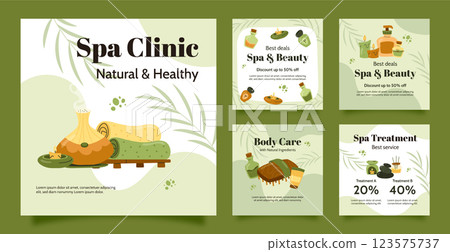 Hand drawn wellness and spa template design Hand drawn wellness and spa template design 123575737