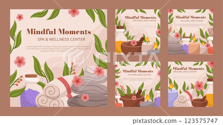 Hand drawn spa instagram post template Hand drawn spa instagram post template 123575747
