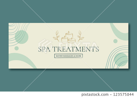 Hand drawn spa salon template design 123575844