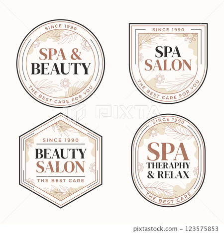 Hand drawn spa treatment labels template Hand drawn spa treatment labels template 123575853
