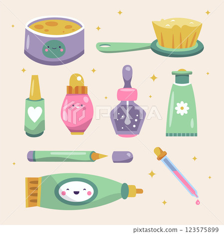 Hand drawn korean beauty element collection Hand drawn korean beauty element collection 123575899