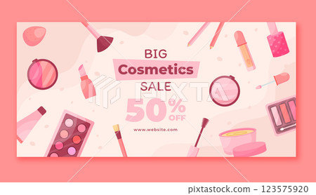 Hand drawn beauty sale banner design 123575920