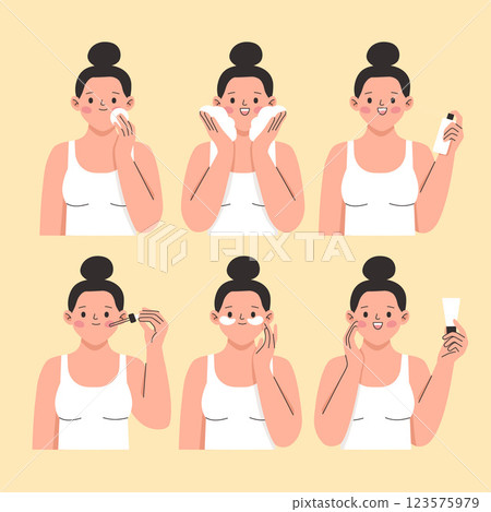 Hand drawn korean beauty element design 123575979