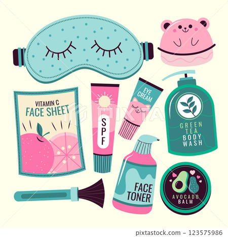 Hand drawn korean beauty element design 123575986